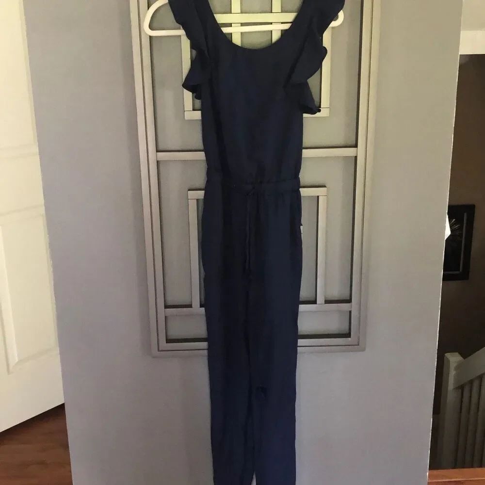 SHEIN Navy ruffle sleeve jumper size XS